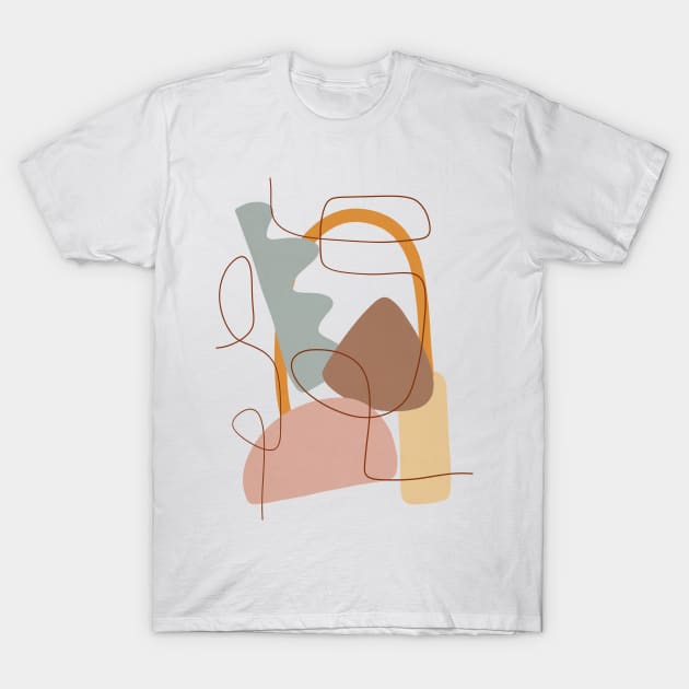 Mid Century Modern, Abstract Shapes Illustration 5.4 T-Shirt by gusstvaraonica